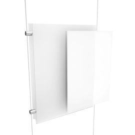 Acrylic Portrait Pocket Display The Acrylic Pocket Display is used to easily hang photos, real estate listings, advertisements, documents, menus, and artwork.

The pocket display is suspended using both cables and clamps.